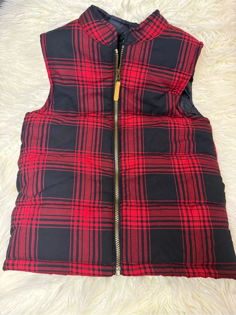 Carter's Red and Black Plaid Puffer Vest